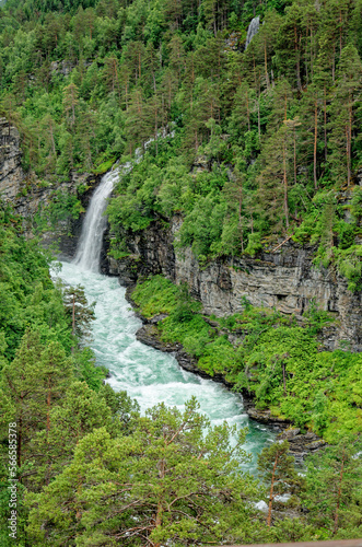 Travel destination Norway - Waterfall - Jostedalsbreen National Park