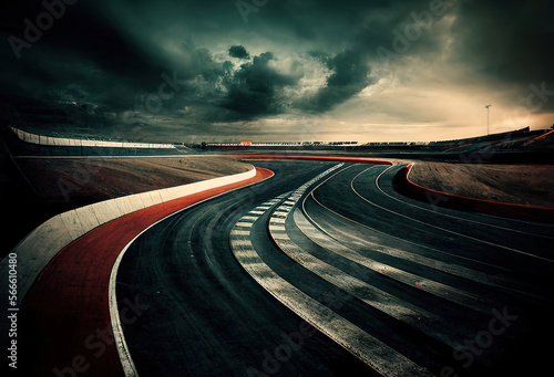 Race track. Dark background