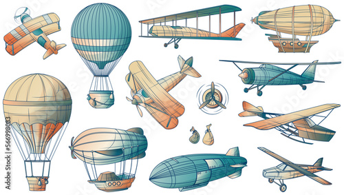 Vintage Aeronautics Icon Set