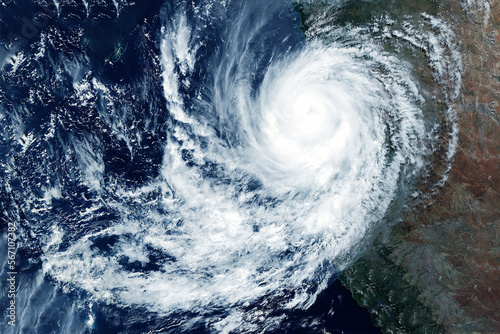 Hurricane, typhoon, view from space. Elements of this image furnished by NASA