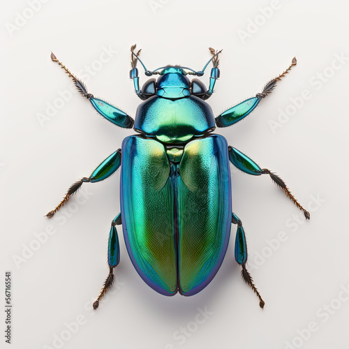 a green and blue and green beetle sitting on top of a white surface
