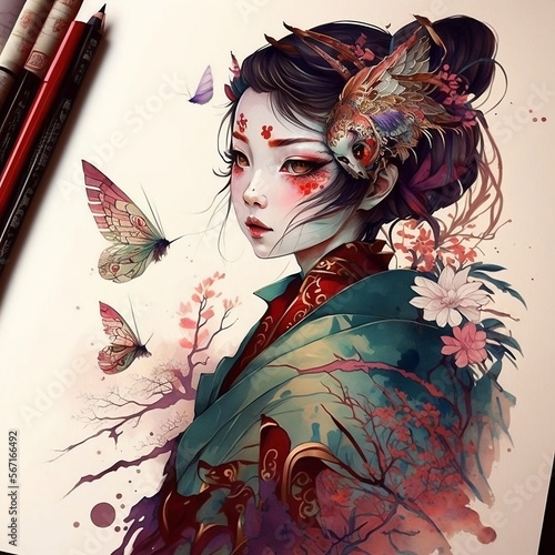 illustration of a geisha 3