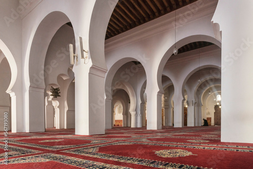 Interior of Mosque and University Kairaouine in Fez Morocco
