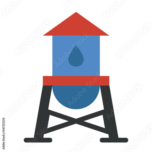 water tower flat icon