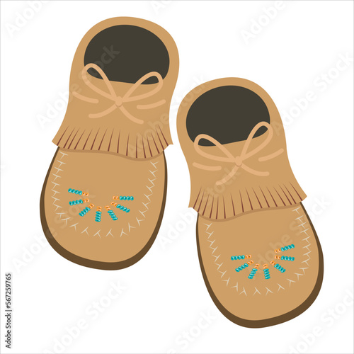 Moccasin pair of shoes isolated vector illustration graphic