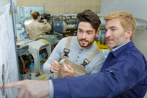 portrait of two workers during cooperation