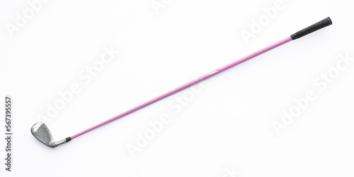 pink golf club on white background