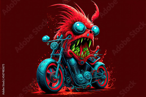 Monster motorcycle Illustration