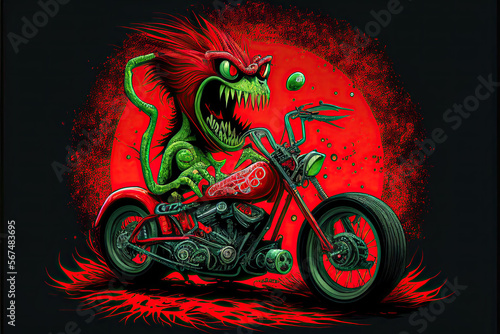 Monster motorcycle Illustration