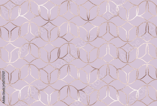 Abstract geometric seamless pattern background design with decorative silver flower buds.