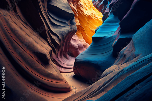Colourful canyon texture background illustration.