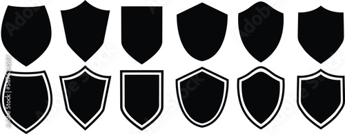 set of shields. Basic shield vector