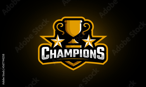 Champions trophy logo with star for championship