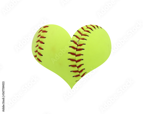 Softball heart with red laces