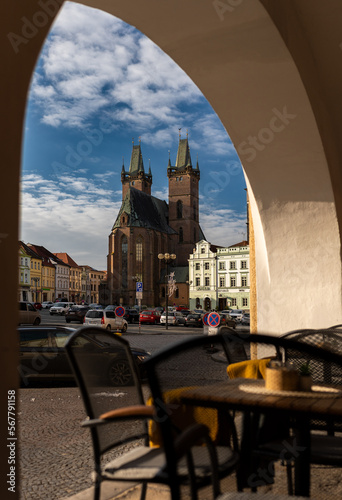 Hradec Králové, Czech Republic - 19.11.20227: Picture of the main square in Hradec Kralove city.