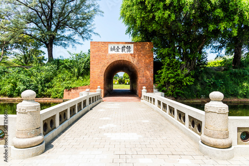Entrance view of the eternal Golden Castle in Tainan, Taiwan. The castle was built in 1874 and completed in 1876.