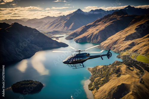 Helicopter Tour in Queenstown. Generative AI