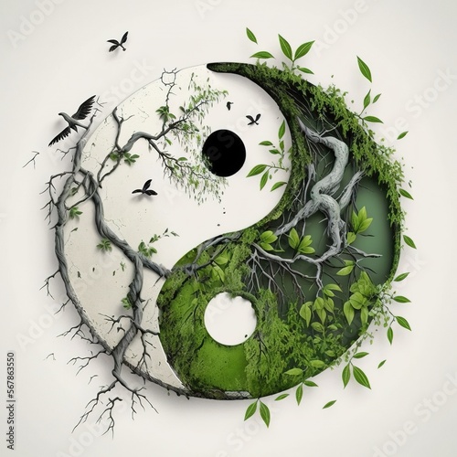 Yin Yang Nature Sign, Generative AI