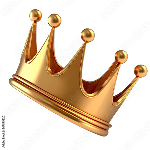 Gold crown isolated. Golden crown on a transparent background. Vector illustration. Generative AI