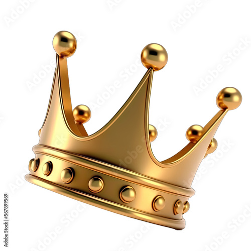 Gold crown isolated. Golden crown on a transparent background. Vector illustration