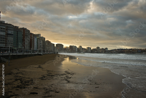 sunset on the beach - cost of asturia oviedo
