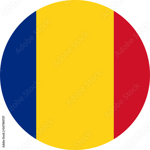 Romania flag round shape 2023020417