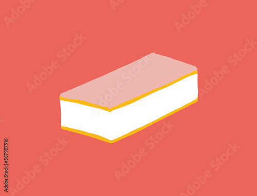 illustration of a tompouce or vanilla slice