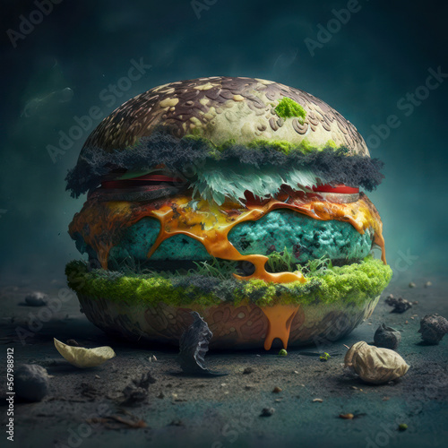 Rotten, moldy burger, it's been a long time, generative ai