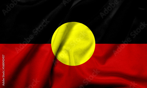 3D Flag of Australia (Aboriginal) satin