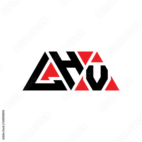 LHV triangle letter logo design with triangle shape. LHV triangle logo design monogram. LHV triangle vector logo template with red color. LHV triangular logo Simple, Elegant, and Luxurious Logo...