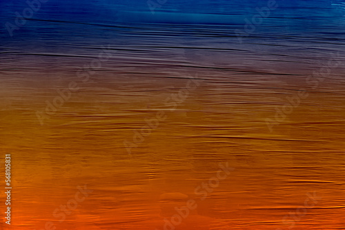 Stretch Folie mit Gelb orange blauem Farbverlauf waagrecht als Hintergrund Bild mit Falten, linien für Design, Karten, Web