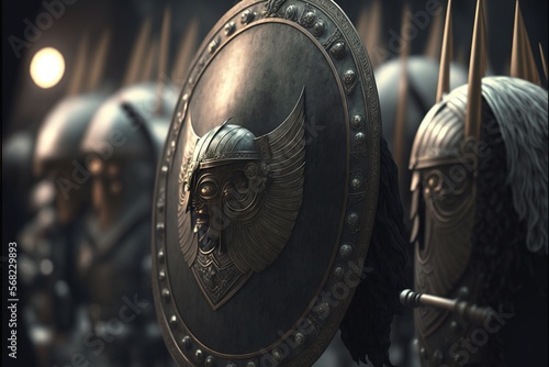 Soldiers in medieval historic fantasy armor, generative ai