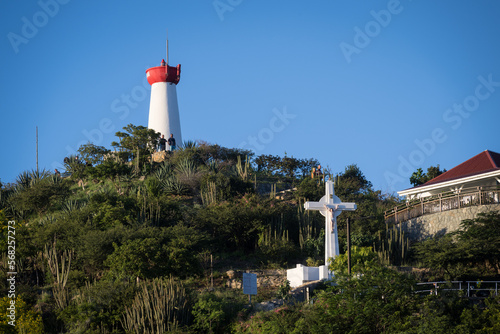 Headland overlooking the port of Gustavia, capital of the French Caribbean island of St Barth