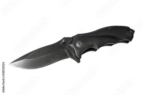 folding survival knife isolated from background