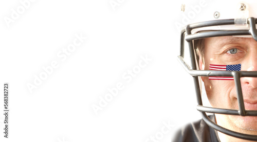 Fan of american football on white background.