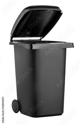 Black garbage bin