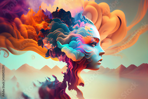Beautiful abstract surreal Creator, Mind, Spirit background