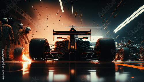 Formula 1 Pitstop, Generative AI, Illustration