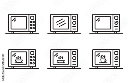 microwave icon microwave oven logo for app web logo banner button icon - Vector