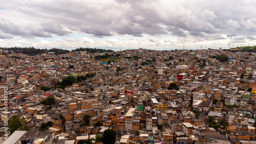 Aerial view of Barrio da Brasilandia in Sao Paulo Brazil