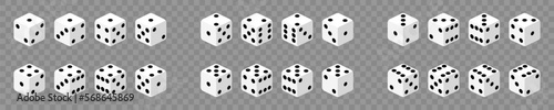 Dice collection. Game dice in isometric design. Vector 3d icon