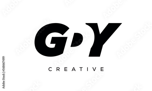 GDY letters negative space logo design. creative typography monogram vector