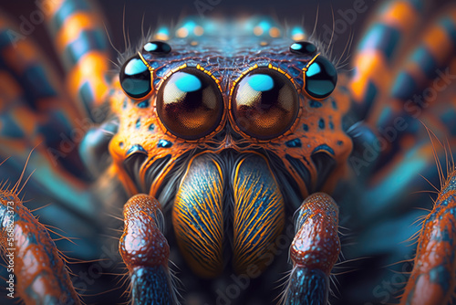 close up of a spider , ai generated