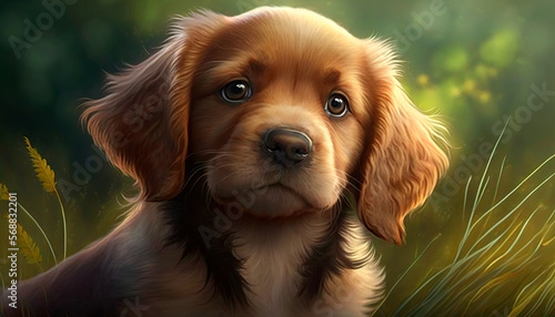Beautiful brown dog created with Generative Ai technology