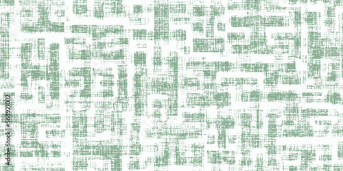 Sage green abstract maze distressed geometric background. Hand drawn seamless pattern with bold square lines intricate vector background brush strokes. Irregular maze and labyrinth