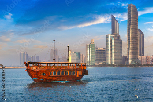 Traditional Dhow boat in Abu Dhabi