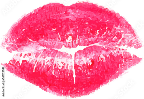 Kissing lips isolated on white background.