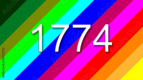 1774 colorful rainbow background year number