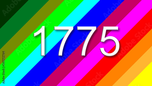 1775 colorful rainbow background year number