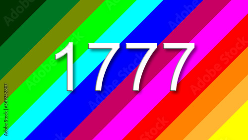 1777 colorful rainbow background year number